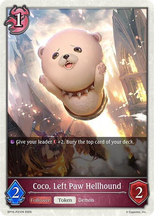 Coco, Left Paw Hellhound - P31 (Foil), BP16: New World Genesis BP16-P31EN