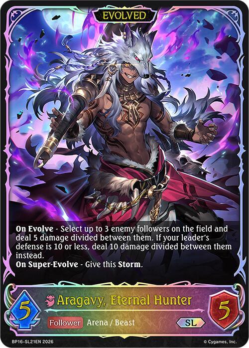 Aragavy, Eternal Hunter (Evolved) (SL), BP16: New World Genesis BP16-SL21EN