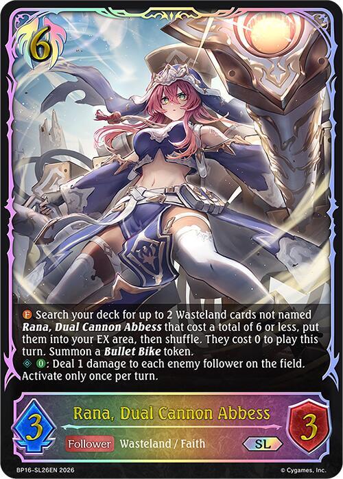Rana, Dual Cannon Abbess (SL), BP16: New World Genesis BP16-SL26EN