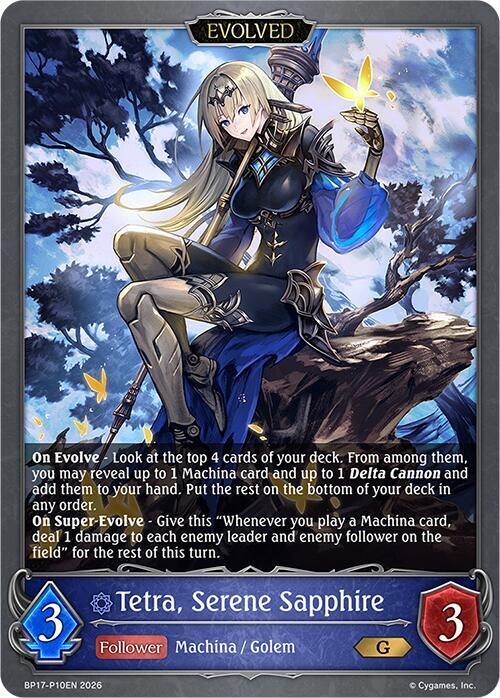 Tetra, Serene Sapphire (Evolved) - P10EN (Foil), BP17: Convergent Destinies BP17-P10EN