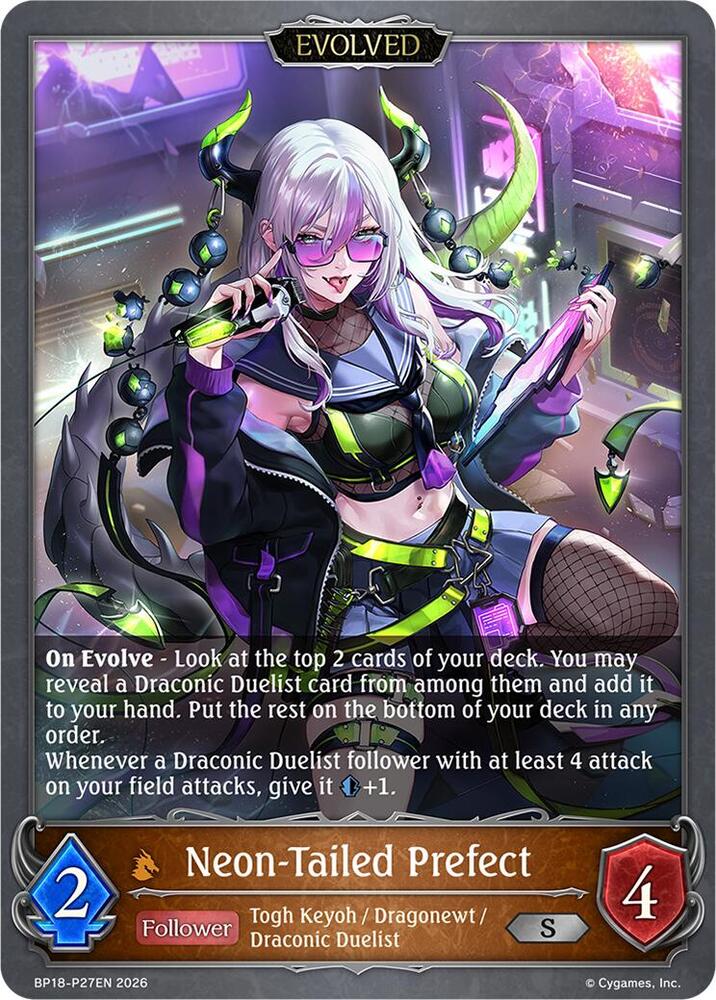 Neon-Tailed Prefect (Evolved) - P27EN (Foil), BP18: Neometropolis BP18-P27EN
