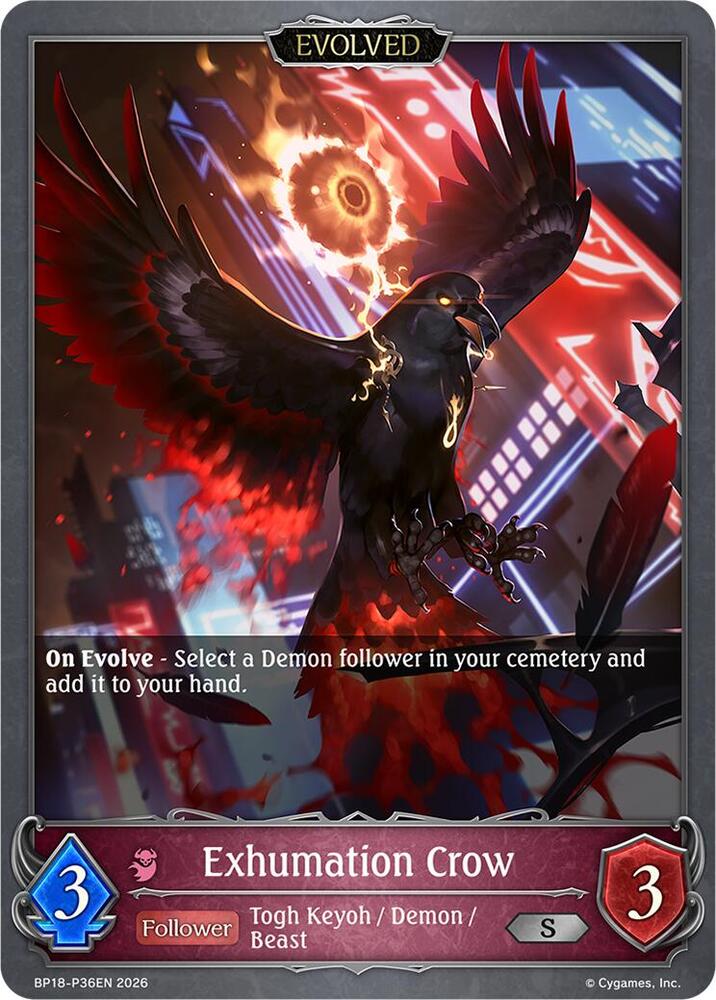 Exhumation Crow (Evolved) - P36EN (Foil), BP18: Neometropolis BP18-P36EN