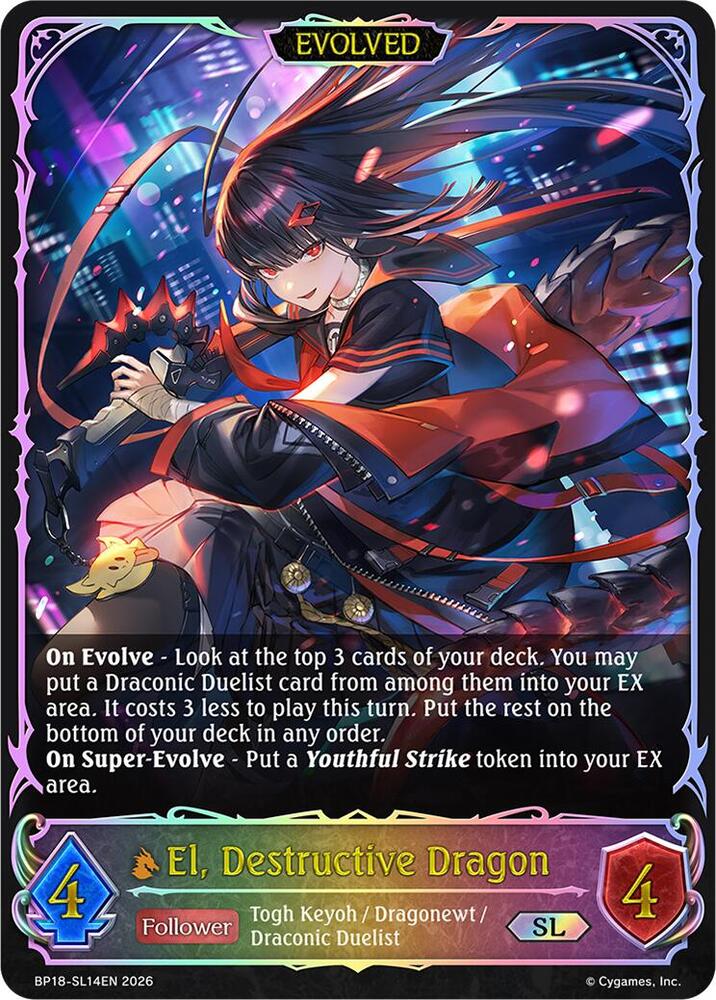 El, Destructive Dragon (Evolved) (SL), BP18: Neometropolis BP18-SL14EN