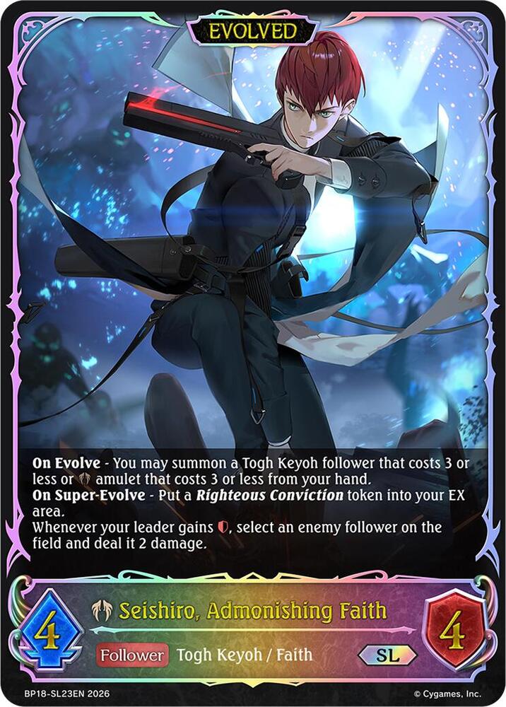 Seishiro, Admonishing Faith (Evolved) (SL), BP18: Neometropolis BP18-SL23EN