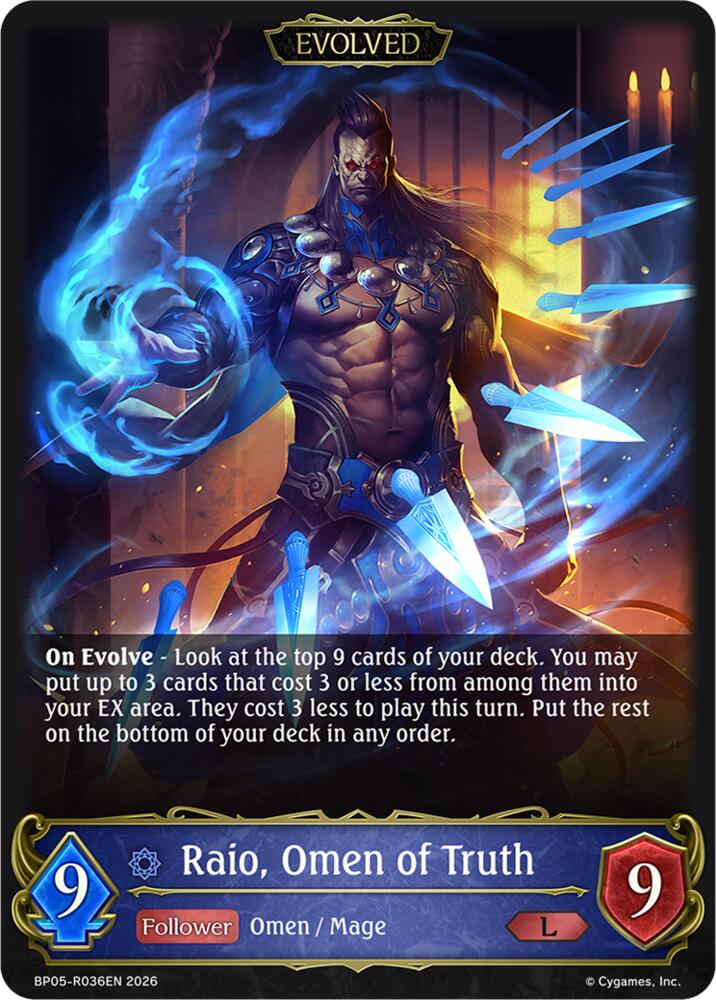 Raio, Omen of Truth (Evolved), BP19: Eightfold Retribution BP05-R036EN