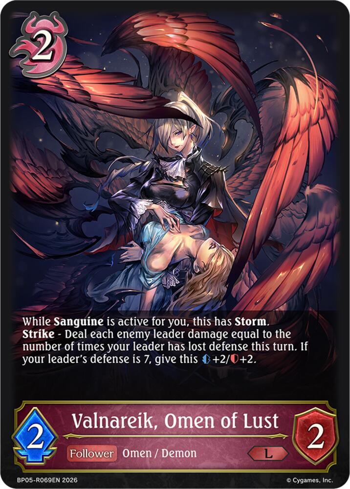 Valnareik, Omen of Lust, BP19: Eightfold Retribution BP05-R069EN