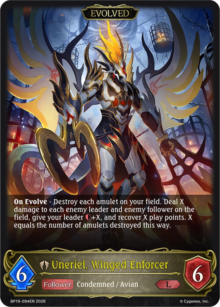 Uneriel, Winged Enforcer (Evolved), BP19: Eightfold Retribution BP19-094EN