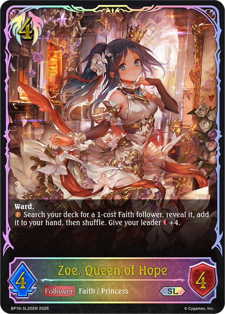Zoe, Queen of Hope (SL) - SL25EN (Foil), BP19: Eightfold Retribution BP19-SL25EN