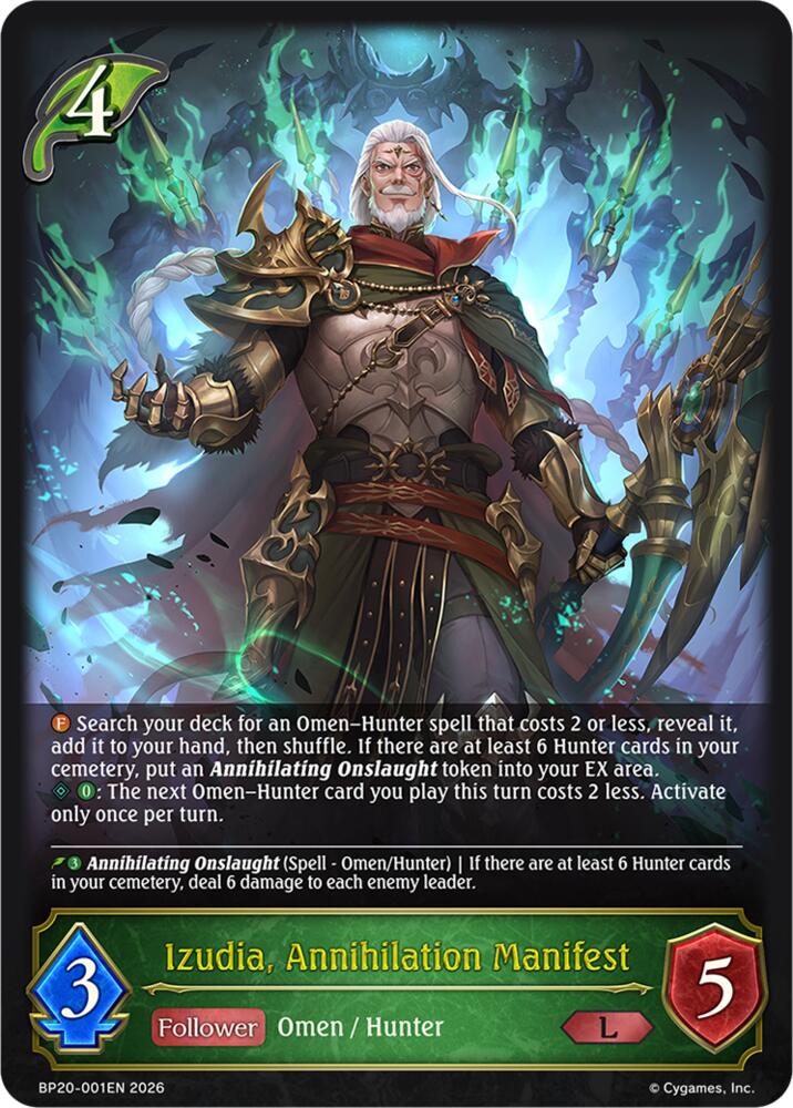 Izudia, Annihilation Manifest, BP20: Omens and Heirs BP20-001EN