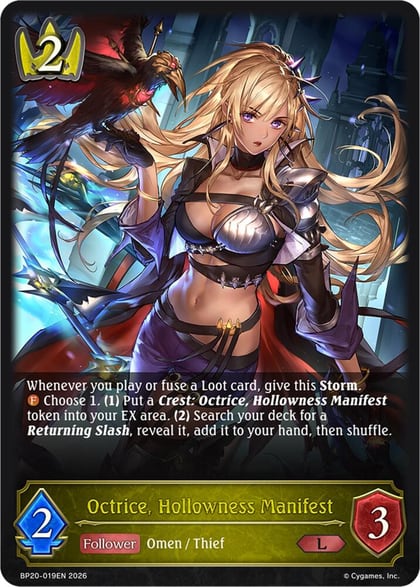 Octrice, Hollowness Manifest, BP20: Omens and Heirs BP20-019EN