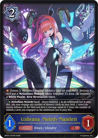 Lishenna, Melody Manifest, BP20: Omens and Heirs BP20-037EN