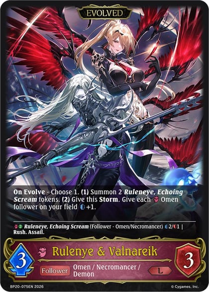 Rulenye & Valnareik (Evolved), BP20: Omens and Heirs BP20-075EN
