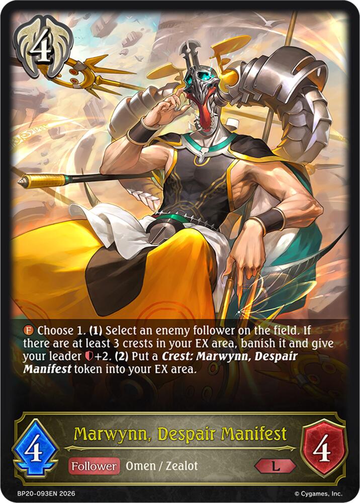 Marwynn, Despair Manifest, BP20: Omens and Heirs BP20-093EN