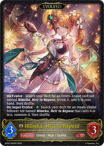 Himeka, Heir to Repose (Evolved), BP20: Omens and Heirs BP20-095EN