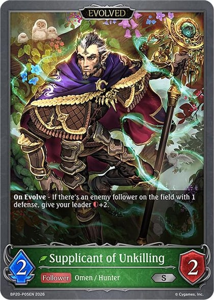 Supplicant of Unkilling (Evolved) - P05EN (Foil), BP20: Omens and Heirs BP20-P05EN