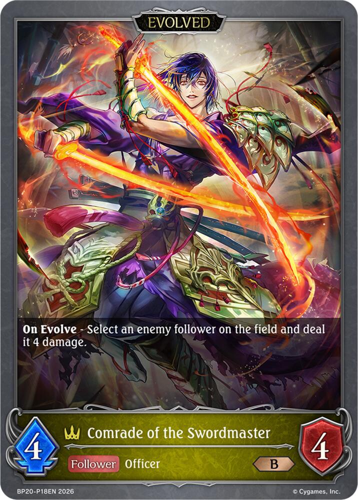 Comrade of the Swordmaster (Evolved) - P18EN (Foil), BP20: Omens and Heirs BP20-P18EN