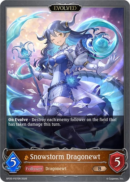 Snowstorm Dragonewt (Evolved) - P37EN (Foil), BP20: Omens and Heirs BP20-P37EN