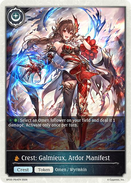 Crest: Galmieux, Ardor Manifest - P64EN (Foil), BP20: Omens and Heirs BP20-P64EN