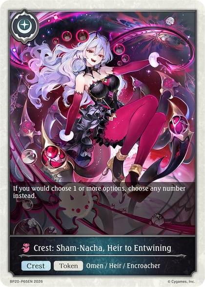 Crest: Sham-Nacha, Heir to Entwining - P65EN (Foil), BP20: Omens and Heirs BP20-P65EN