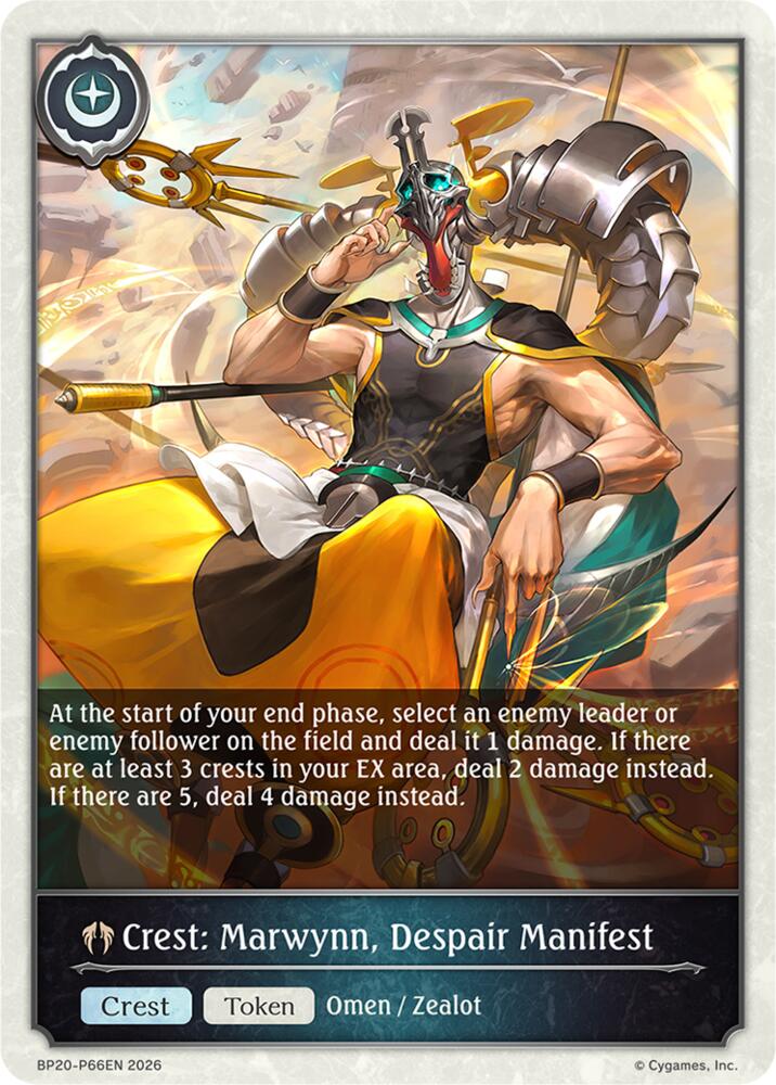 Crest: Marwynn, Despair Manifest - P66EN (Foil), BP20: Omens and Heirs BP20-P66EN