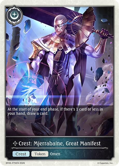 Crest: Mjerrabaine, Great Manifest - P70EN (Foil), BP20: Omens and Heirs BP20-P70EN