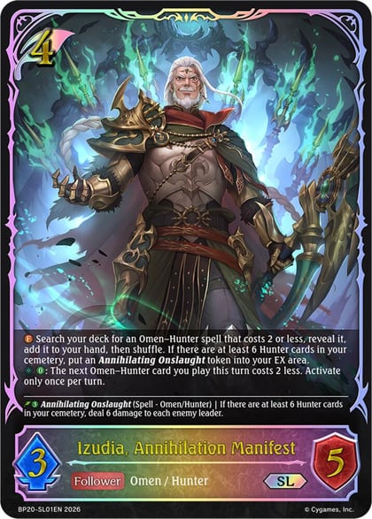 Izudia, Annihilation Manifest (SL), BP20: Omens and Heirs BP20-SL01EN