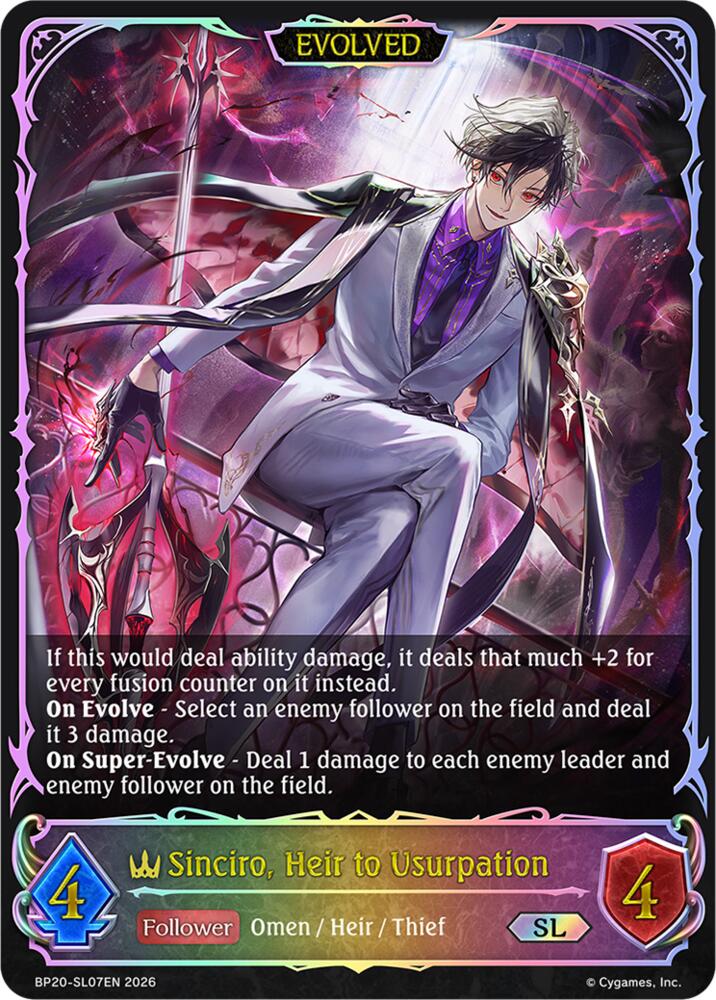 Sinciro, Heir to Usurpation (Evolved) (SL), BP20: Omens and Heirs BP20-SL07EN