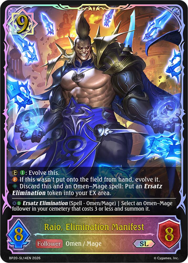 Raio, Elimination Manifest (SL), BP20: Omens and Heirs BP20-SL14EN