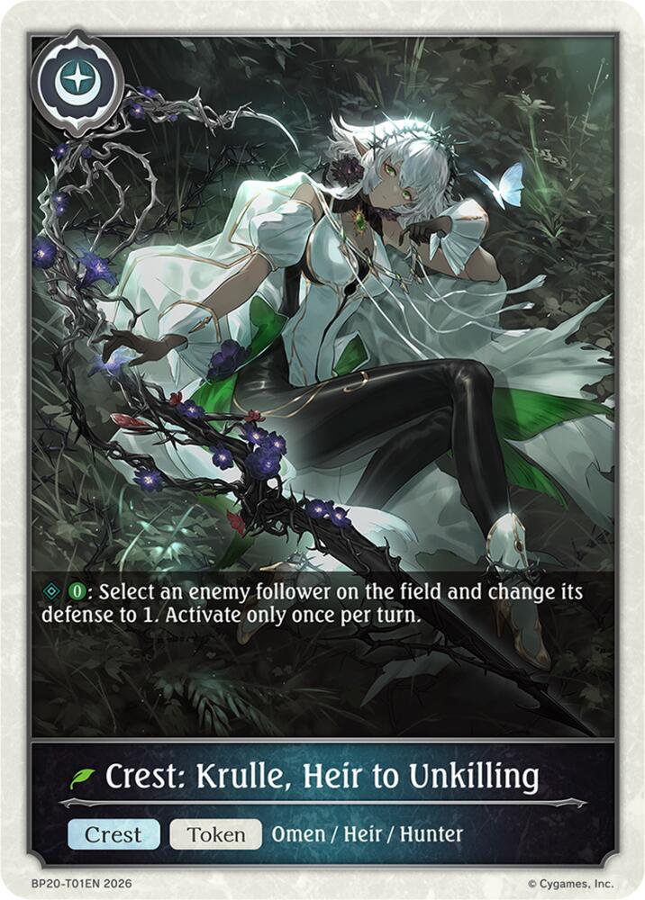 Crest: Krulle, Heir to Unkilling, BP20: Omens and Heirs BP20-T01EN