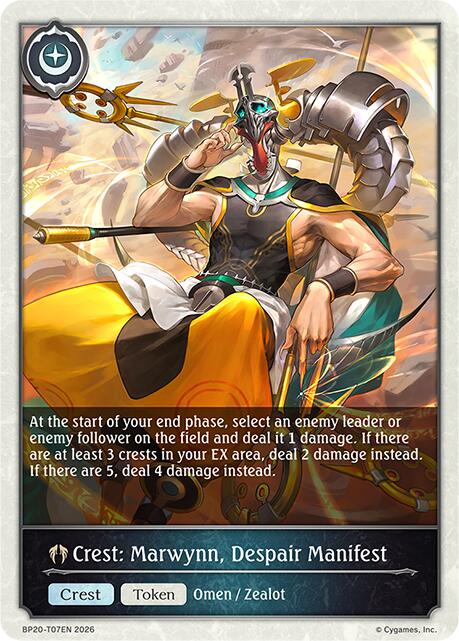 Crest: Marwynn, Despair Manifest, BP20: Omens and Heirs BP20-T07EN
