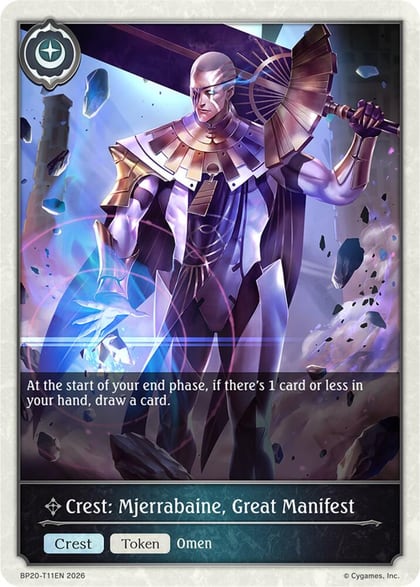 Crest: Mjerrabaine, Great Manifest, BP20: Omens and Heirs BP20-T11EN