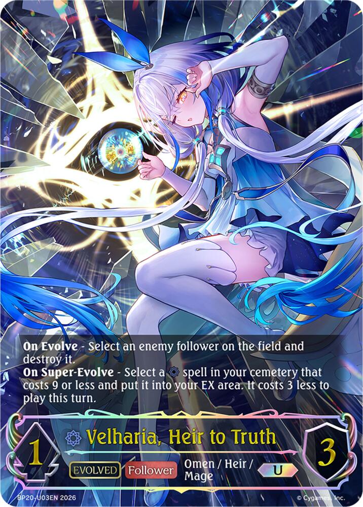Velharia, Heir to Truth (Evolved) (U), BP20: Omens and Heirs BP20-U03EN