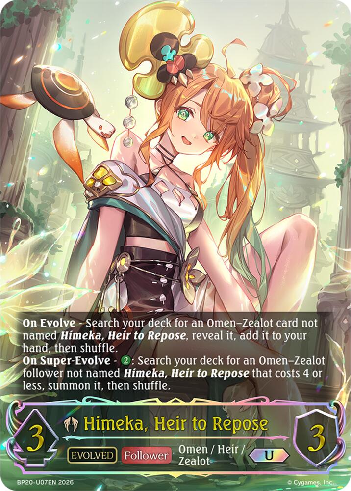 Himeka, Heir to Repose (Evolved) (U), BP20: Omens and Heirs BP20-U07EN
