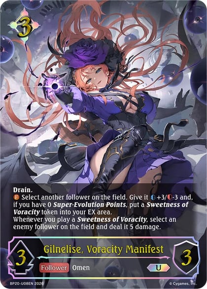Gilnelise, Voracity Manifest (U), BP20: Omens and Heirs BP20-U08EN