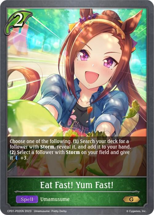 Eat Fast! Yum Fast! - P02EN (Foil), CP01: Umamusume: Pretty Derby CP01-P02EN