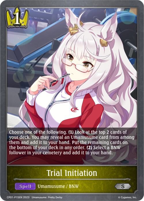 Trial Initiation - P15EN (Foil), CP01: Umamusume: Pretty Derby CP01-P15EN