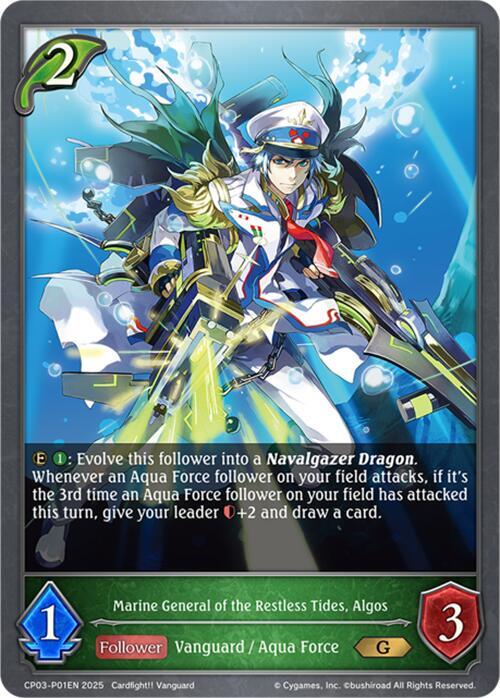 Marine General of the Restless Tides, Algos - P01EN (Foil), CP03: Cardfight!! Vanguard CP03-P01EN