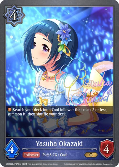 Yasuha Okazaki - P01EN (Foil), CSD02: THE IDOLM@STER CINDERELLA GIRLS CSD02b-P01EN