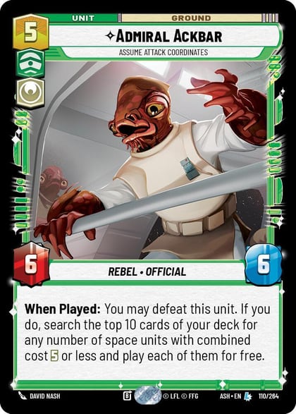 Admiral Ackbar - Assume Attack Coordinates, Ashes of the Empire 110/264