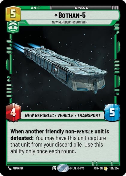 Bothan-5 - New Republic Prison Ship, Ashes of the Empire 128/264