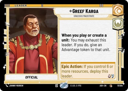 Greef Karga - Gracious Magistrate, Ashes of the Empire 17/264