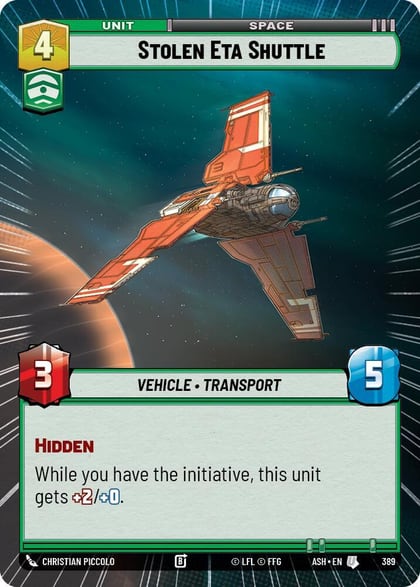 Stolen Eta Shuttle (Hyperspace), Ashes of the Empire 389