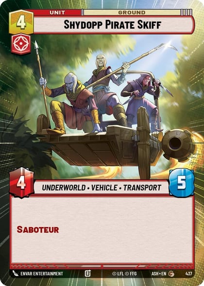 Shydopp Pirate Skiff (Hyperspace), Ashes of the Empire 437