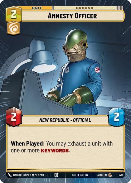 Amnesty Officer (Hyperspace), Ashes of the Empire 478