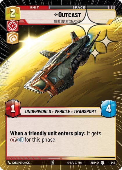 Outcast - Mercenary Starship (Hyperspace Foil), Ashes of the Empire 543