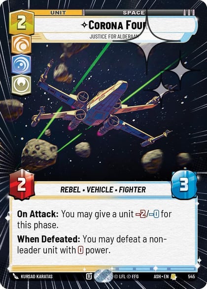 Corona Four - Justice for Alderaan (Hyperspace Foil), Ashes of the Empire 545