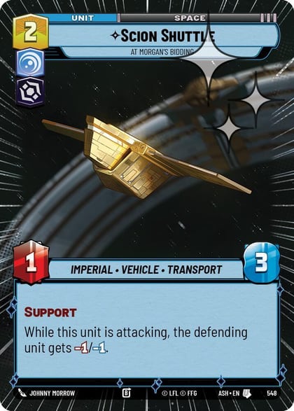 Scion Shuttle - At Morgan's Bidding (Hyperspace Foil), Ashes of the Empire 548