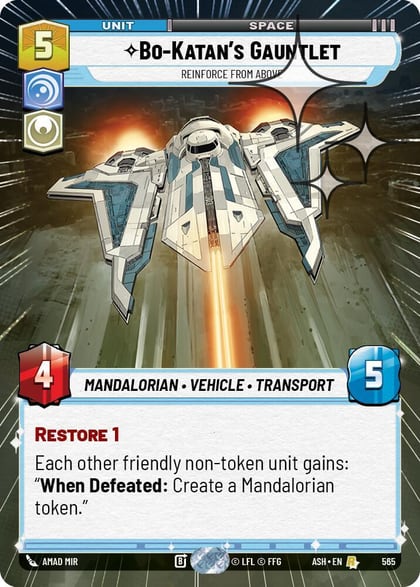 Bo-Katan's Gauntlet - Reinforce from Above (Hyperspace Foil), Ashes of the Empire 565
