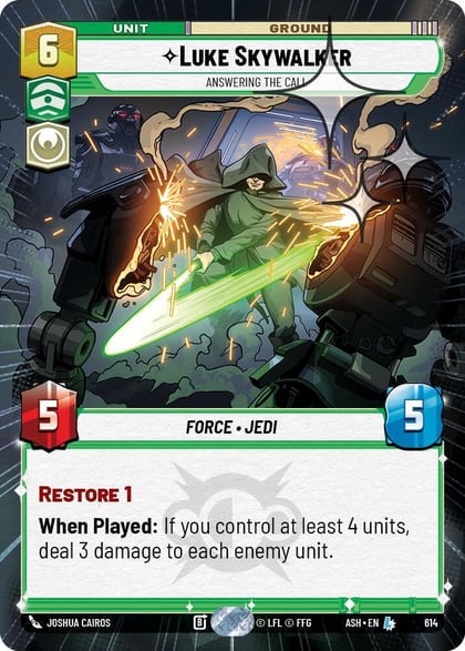 Luke Skywalker - Answering the Call (Hyperspace Foil), Ashes of the Empire 614