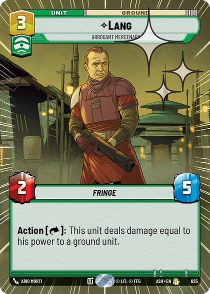 Lang - Arrogant Mercenary (Hyperspace Foil), Ashes of the Empire 625